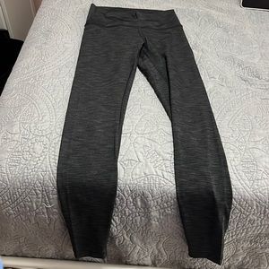 Lululemon High Waisted Wunder Under Leggings 25 inch Dark Grey Multi